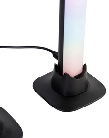 Čierna stolná lampa vrátane LED s diaľkovým ovládaním a RGB - Arnold