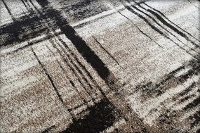 HU Béžovo-hnedý moderný koberec Rio 170-Cream-Cream s kocovaným vzorom Rozmer: 60x100 cm