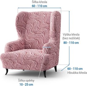 Bielastické poťahy BRILLANTE bordó kreslo ušiak (š. 60 - 110 cm)