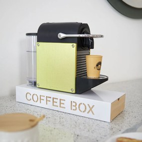 Box na kávové kapsuly a stojan, BALVI Coffee Box, biely kov