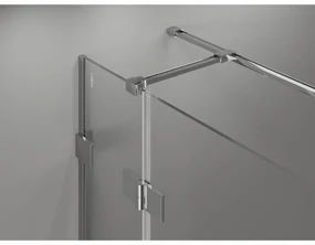 Mexen Lunar T, výklopný sprchový kút pravý 130 x 120 cm, 8mm číre sklo, chrómový profil, 834T-130-120-01-00-P