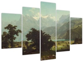 Obraz - Albert Bierstadt, Lake Lucerne, reprodukcia (150x105 cm)