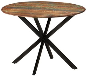Jedálenský stôl Ø110x78 masívne recyklované drevo a oceľ