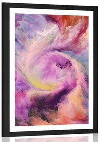 Plagát s paspartou farebná špirála - 60x90 black