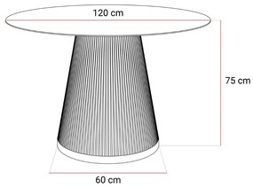 JEDÁLENSKÝ STÔL NAZARIO BIELY MRAMOR + BÉŽOVÝ 120 cm
