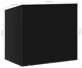 Plachta na záhradnú hojdačku čierna Dekorhome 255x145x170 cm