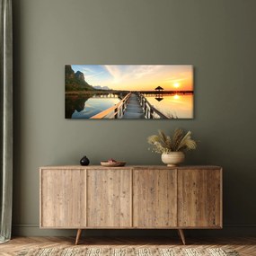 Obraz dreveného móla (120x50 cm)