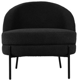 Čierne kreslo z textílie buklé Noble - Leitmotiv