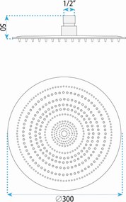 Rea Rea, okrúhla dažďová sprchová hlavica, JS-P014B, 30cm, čierna matná, REA-P8603