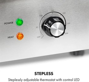 Klarstein Grillmeile 3000GR, elektrický gril, 3000 W, grilovacia platňa 54,5 x 35 cm, hladký/rebrovaný