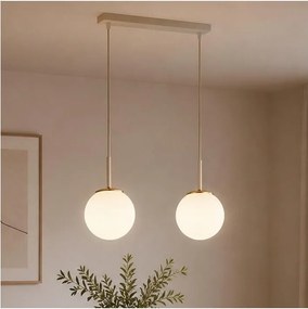 Brilagi - Závesný luster na lanku MILO 2xE27/60W/230V béžová/zlatá