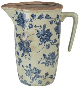 Keramický džbán s modrou potlačou L - 22 * ​​14 * 22 cm