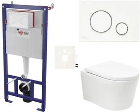Závesný wc set SAT BREVIS do ľahkých stien / predstenová vírové splachování SIKOSSBRTOR70KECO