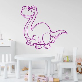 Veselá Stena Samolepka Brontosaurus Farba: fialová, Veľkosť: 80 x 76 cm