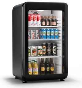 Klarstein Audrey Evo chladnička na nápoje, Retro dizajn, sklenené dvere, 93 L, EEK C