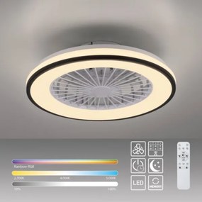 JUST LIGHT. 14447-18 - LED RGBW stmievateľný stropný ventilátor LENO LED/44W/230