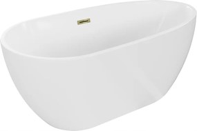 Mexen Eos vaňa 170x75 biela, zlatý odtok