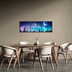 Obraz - Mliečna dráha (s hodinami) (90x30 cm)