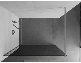 Mexen Kioto, sprchová zástena Walk-In 100 x 200 cm, 8mm šedé sklo, brúsená oceľ profil, 800-100-101-97-40