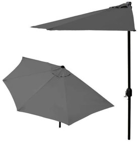 ModernHome Záhradný slnečník, polostenový 2,7 m - sivý