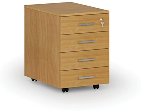 Kancelársky mobilný kontajner PRIMO WOOD, 4 zásuvky, buk