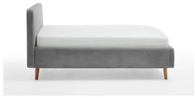 Sivá čalúnená jednolôžková posteľ bez roštu 120x200 cm Mattis – Meise Möbel