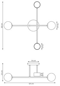 Prisadený luster HOLON 2xG9/8W/230V + 2xGX53/12W biela