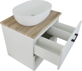 Comodo Kúpeľňová skrinka pod doskové umývadlo Agria NEW W 60-HD - biela/dub sonoma