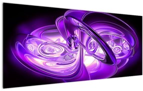 Obraz fialových fraktálov (120x50 cm)