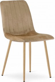 AKCIA Hnedá zamatová stolička LAVA II. akosť