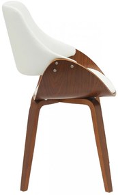 Jedálenská stolička Vangale - koženka - Orech / Biela