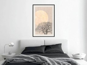 Artgeist Plagát - Morning Full Moon [Poster] Veľkosť: 20x30, Verzia: Zlatý rám s passe-partout