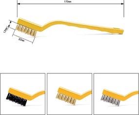 CROWNMAN Sada drôtených kief 18 cm - 3 ks