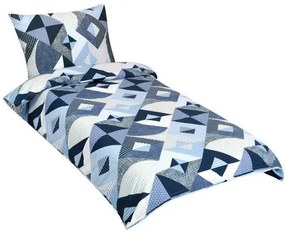 Bellatex Bavlnené obliečky Geometria modrá, 140 x 200 cm, 70 x 90 cm