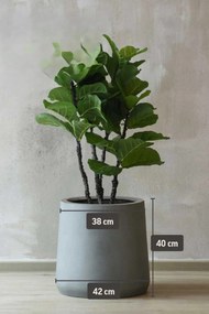 Kvetináč VEKRA, sklolaminát, výška 40 cm, betón-dizajn, šedý