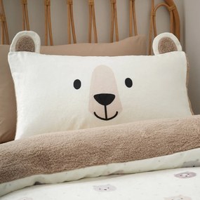 Hnedé/krémové detské obliečky na jednolôžko z mikroplyšu 135x200 cm Cosy Bear – Catherine Lansfield