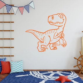 Veselá Stena Samolepka Dinosaurus Farba: oranžová, Veľkosť: 80 x 76 cm
