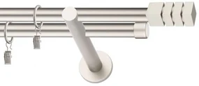 Dekorstudio Chrómová matná dvojradová garniža NORDIC 19mm Dĺžka: 120cm, Typ uchytenia: Držiak dvojitý modern, Typ príslušenstva: Bez príslušenstva