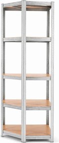 Regál 180x90x40 cm rohový pozinkovaný 5-polícový, nosnosť 875 kg