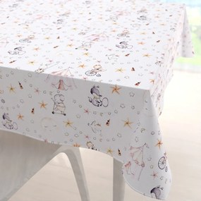 Biante Detský bavlnený štvorcový obrus Sandra SA-371 Ružový cirkus so zvieratkami 90x90 cm