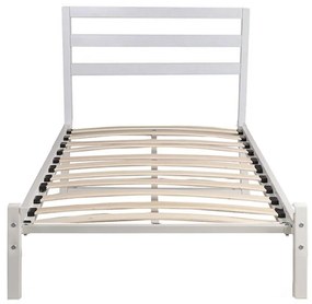 Kovový posteľový rám s lamelami v rôznych veľkostiach a farbách, 90x200 cm, Bella, biely