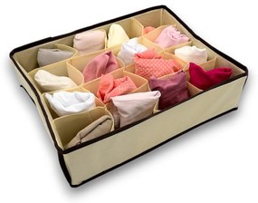 VERK GROUP Organizér na spodnú bielizeň, 16 priehradiek, KIPIT béžový, 38 x 28 x 10 cm