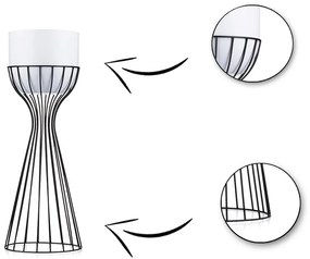 Kvetináč na stojane LOFT IV 46 cm čierny/biely