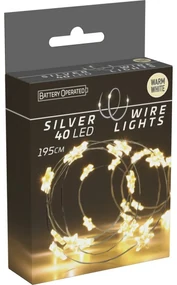 Svetelný drôt Hviezdičky 1,95 m, 40 mikro LED, teplá biela