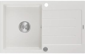 Mexen Bruno - drez granitový 79,5x49,5cm, 1-komorový, biela, 6513791010-20