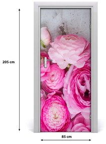 Fototapeta na dvere ružové kvety 85x205 cm