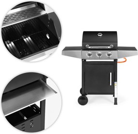 Plynový gril MultiGardening s 3 hořáky černý