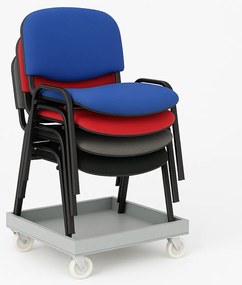 Vozík na prepravu konferenčných stoličiek, sivý