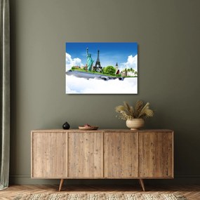 Sklenený obraz - Cesta okolo sveta (70x50 cm)