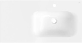 Mexen Vela, umývadlo na zapustenie 91 x 46,5 cm, pravé, biela lesklá, 25239000P